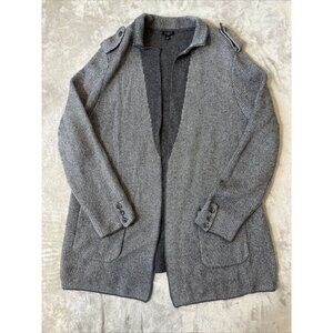 Women’s Talbots Cardigan Wool Blend Gray 2pockets Size XL Petite